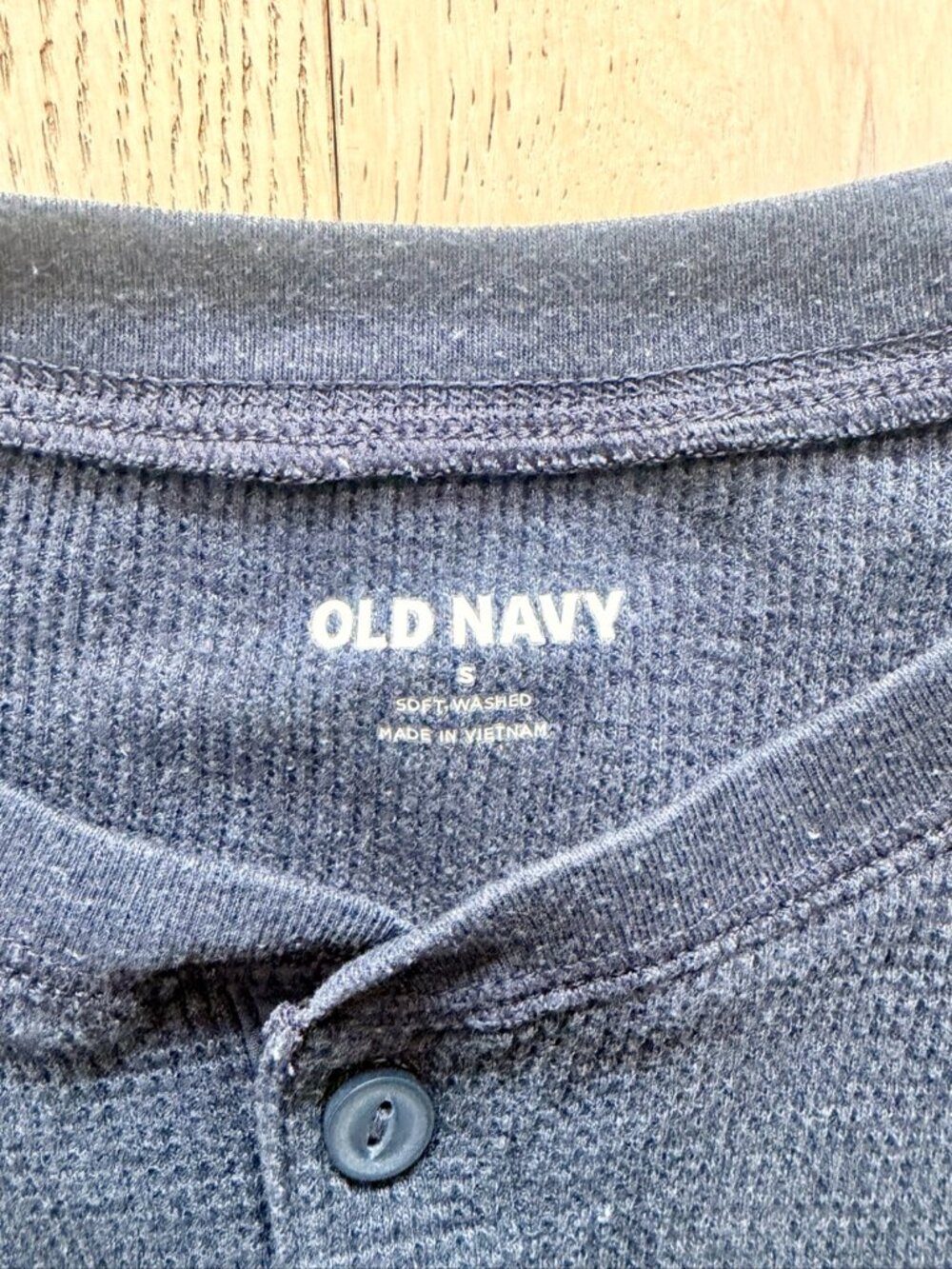 Old Navy Small Waffle Knit Long Sleeve Dark Blue Shirt